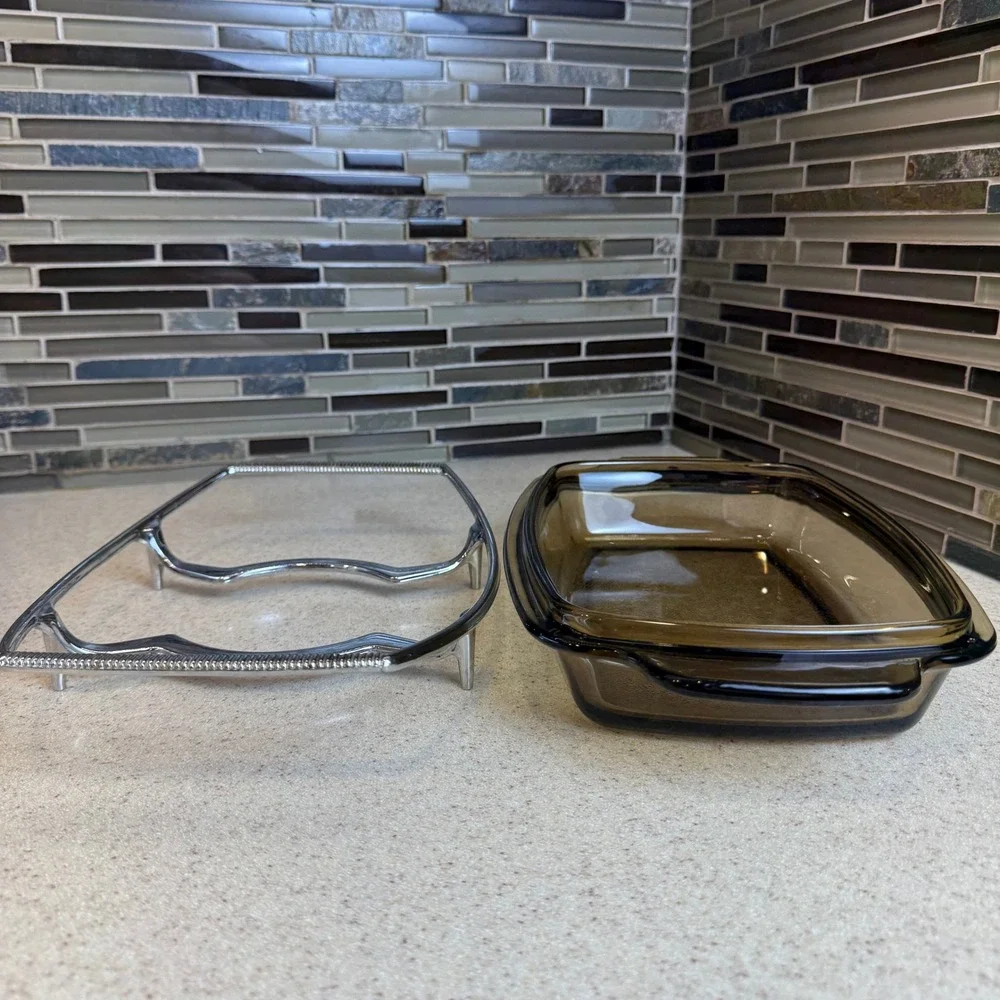 VTG West Bend Slow Cooker Glass Replacement Lid 4/5/6Qt & Corning Metal Trivet